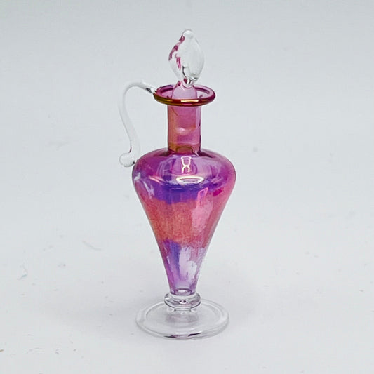 Iridescent Cranberry Glass Jug - 1/12 Scale Dollhouse Miniature