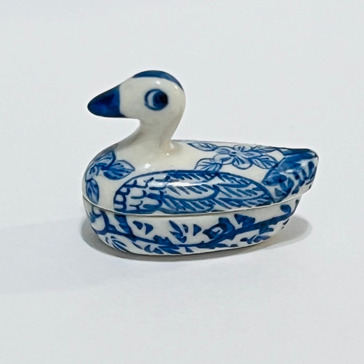 Ceramic Duck Trinket Box- 1/2 Scale Dollhouse Miniature