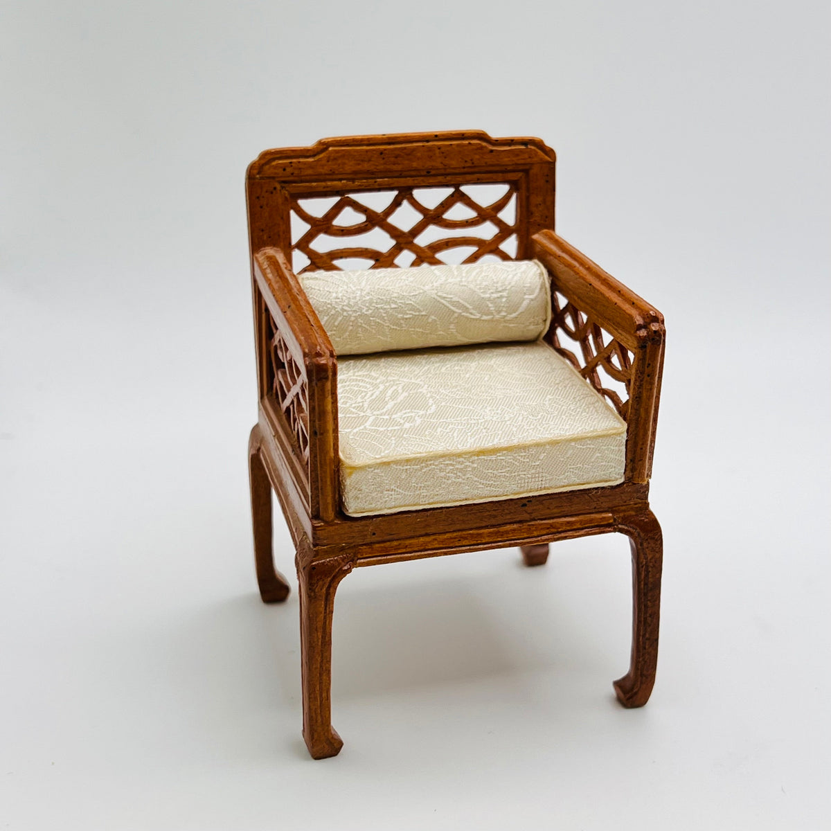 Bespaq Chair - Light Walnut - 1/12 Scale Dollhouse Miniature