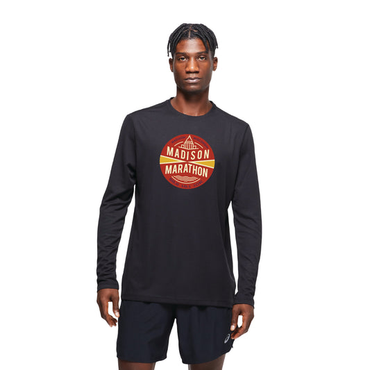 2025 Madison Marathon - ASICS Men's Ready Set Long Sleeve Tee Black (2011b459) (MM-08)
