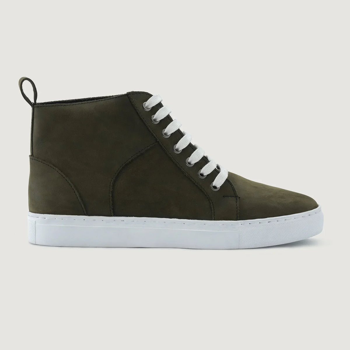 Marty High Top Olive Pullup Leather Sneakers