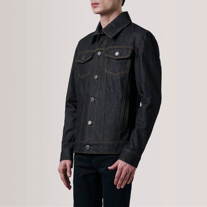 Conard Faded Black Denim Trucker Jacket