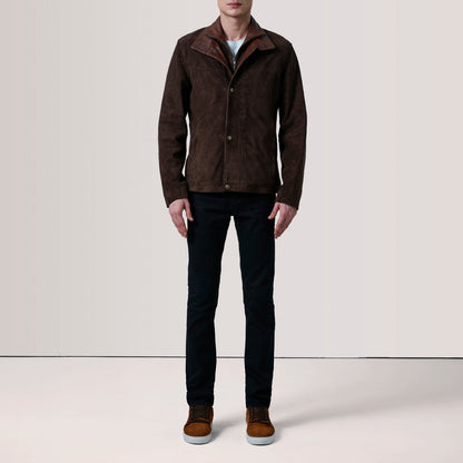 Henrik Brown Suede Cafe Racer