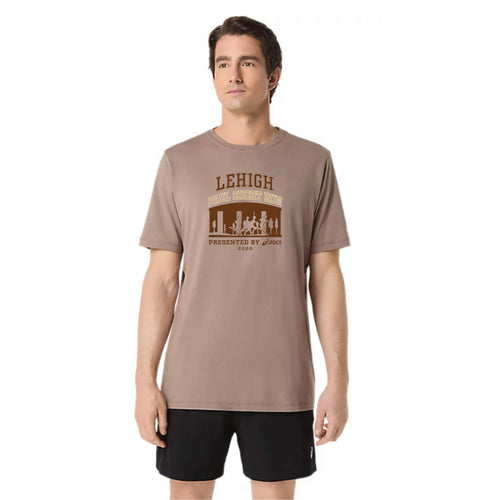 2025 Lehigh University Paul Short Run - ASICS Men's PR Poly Cotton Tee Heather Grey Taupe (2011D028) (PS-05)