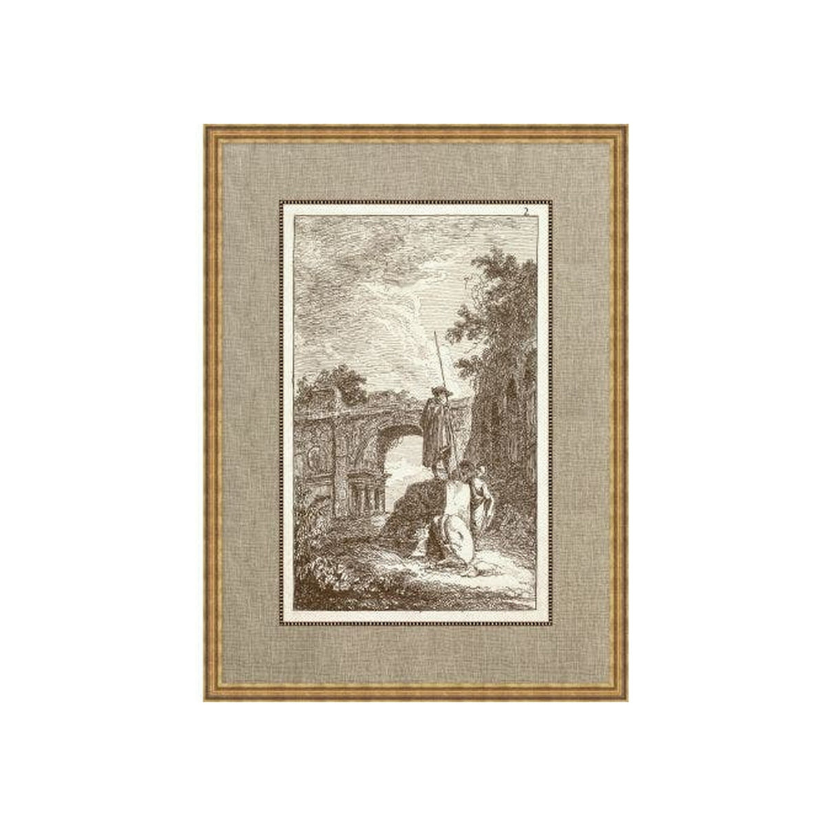 "French Country Etching" Framed Art Print