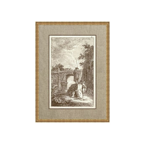 "French Country Etching" Framed Art Print