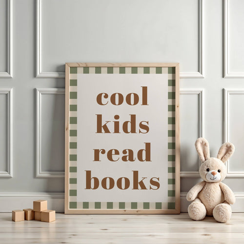 cool kids read books - Checkerboard Edition - Print