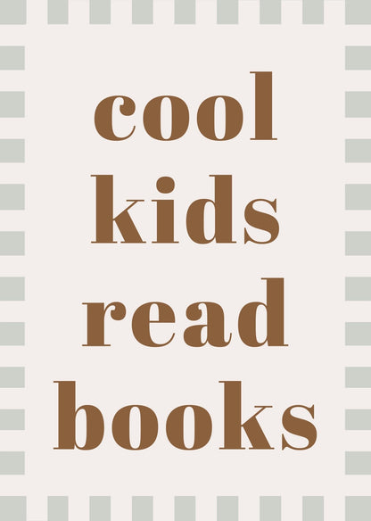 cool kids read books - Checkerboard Edition - Print