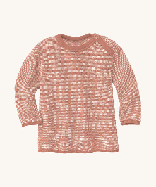 Disana Merino Wool Melange Jumper - Rose / Natural